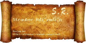 Strauber Rézmán névjegykártya